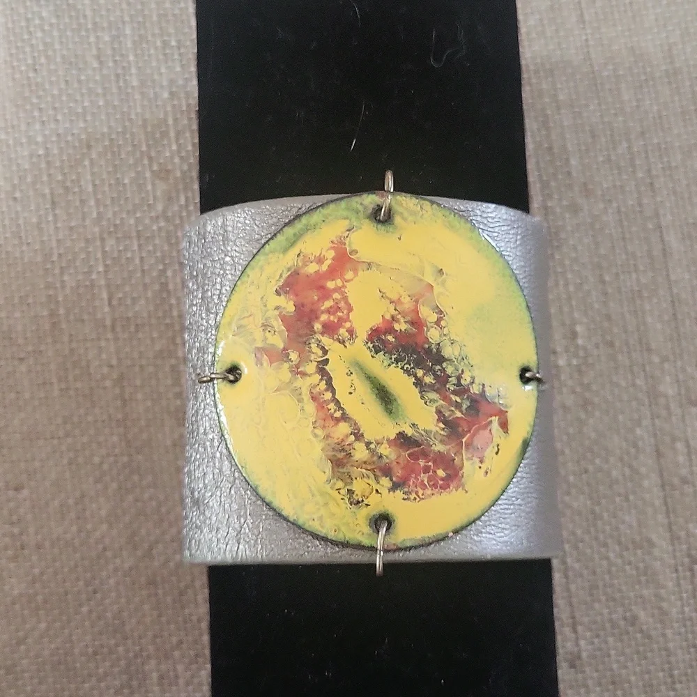 Modern Yellow and Silver Wearable Tech Bracelet